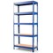 60” Navy Blue MDF Board Boltless Storage Adjustable Shelving Unit with Heavy Duty Metal Frame